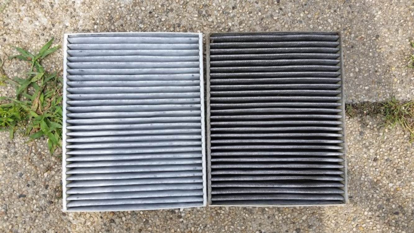 старый и новый салонный фильтр